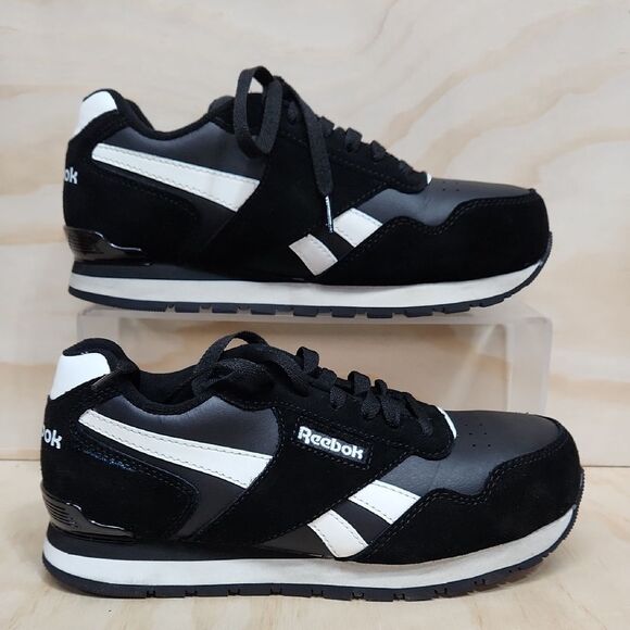 Reebok Shoes - Reebok Harman Work Women 8 Black White Athletic Safety Shoe Comp Toe Sneaker